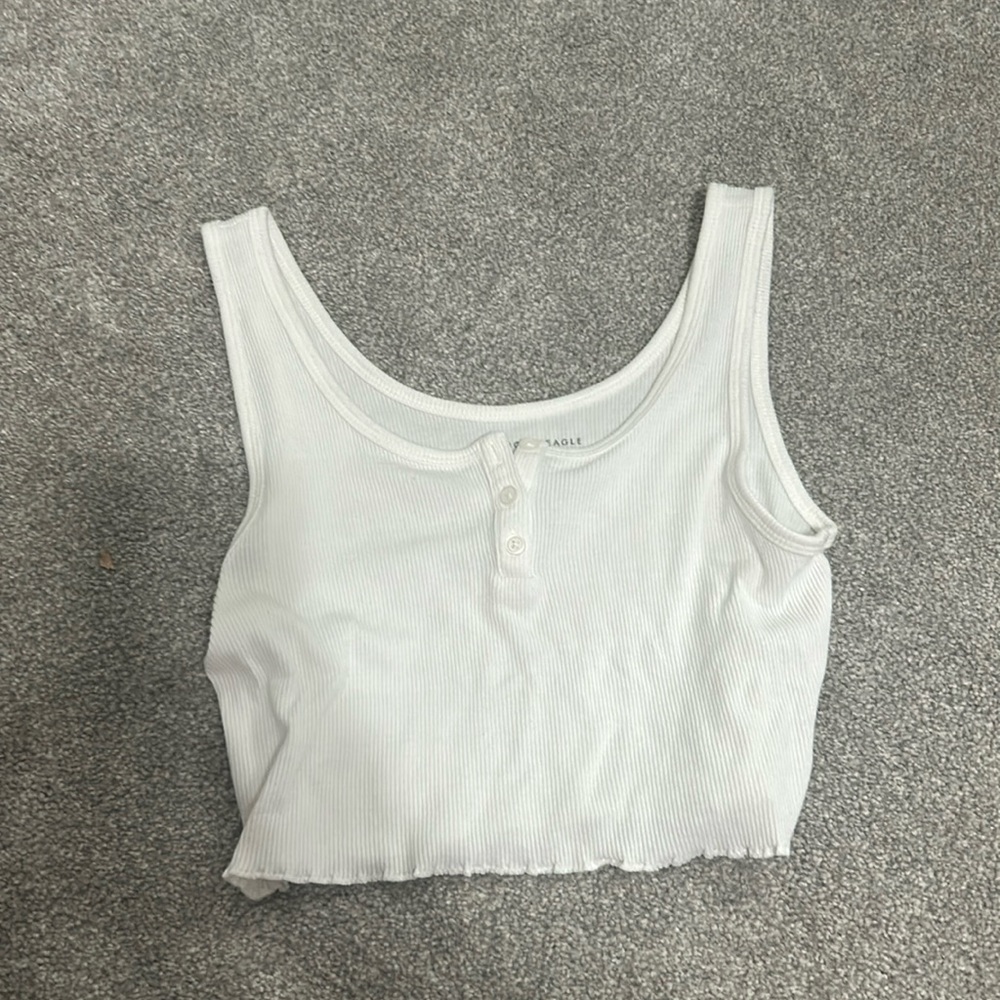 White Cropped Tank